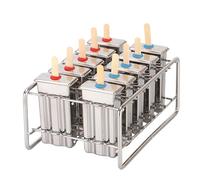 Lot de 10 moules à sucettes glacées en acier inoxydable pour congeler rapidement la crème glacée, le jus et les smoothies aux fruits