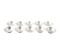 Lot de 10 moules à tarte en aluminium réutilisables pour tartes et puddings, petits plateaux de cuisson à desserts, outils de cuisson non adhésifs qui passent au four