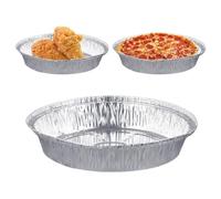 Lot de 10 moules à tarte jetables en aluminium pour la cuisson, la cuisine, le congélateur, les moules ronds en aluminium, parfaits pour quiches, tartes, tartes et plats à emporter (22,9 cm)