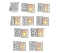 Lot de 10 moules de Noël en silicone pour moulage - Décorations maison pour créations en argile craie, cire savon, fête, automne, salon
