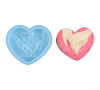 Lot de 10 moules en silicone en forme de cœur pour mini chocolats, bonbons, décoration de gâteaux, fondants, glaçons, loisirs créatifs, cadeaux de Saint-Valentin, turquoise, 7,6 x 6,5 cm (60-1628)
