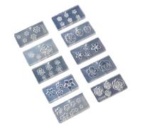 Lot de 10 moules en silicone pour ongles en forme de fleurs - Texture en silicone - Pour la beauté et l'apprentissage des formes d'ongles