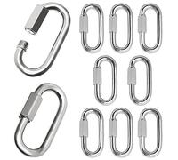 Lot de 10 mousquetons à vis en métal robustes en forme de D pour camping, escalade, pêche, randonnée, voyage (M3.5)