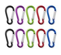 Lot de 10 Mousquetons en Aluminium, Mousquetons avec Fermeture à Ressort - Multicolore - Petits Mousquetons pour Camping, Randonnée,Sac à Dos, Ceinture et Voyage - 40 x 3,5 mm