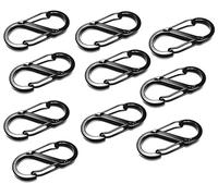 Lot de 10 mousquetons en forme de S, 50 mm en métal noir
