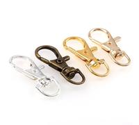 Lot de 10 mousquetons en métal avec fermoirs mousquetons pour porte-clés, cordon, projets de bricolage, clips pivotants pour travaux manuels et fabrication de bijoux (doré)