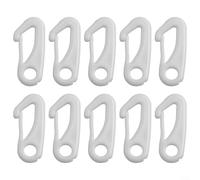 Lot de 10 mousquetons en plastique compatibles avec les drapeaux à œillets standard pour une fixation sûre sur la corde de mât de drapeau (blanc)