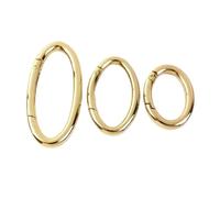 Lot de 10 mousquetons ovales à Ressort - Boucles métalliques for Sacs, Colliers de Chien, Ceintures et Autres - Mousquetons durables en Alliage de Zinc(LightGold,37mm)
