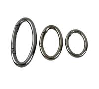 Lot de 10 mousquetons ovales à Ressort - Boucles métalliques for Sacs, Colliers de Chien, Ceintures et Autres - Mousquetons durables en Alliage de Zinc(Gunblack,29mm)
