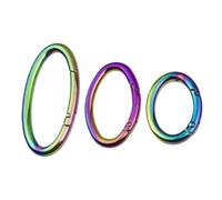 Lot de 10 mousquetons ovales à Ressort - Boucles métalliques for Sacs, Colliers de Chien, Ceintures et Autres - Mousquetons durables en Alliage de Zinc(Colored,25mm)