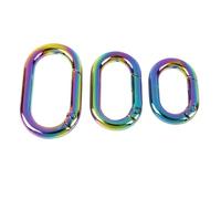 Lot de 10 mousquetons ovales à Ressort en métal, Crochets Polyvalents for Sacs à Main, Porte-clés et Bagages(Colored,16mm)