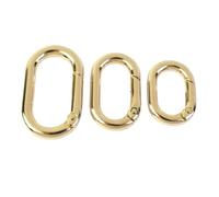 Lot de 10 mousquetons ovales à Ressort en métal, Crochets Polyvalents for Sacs à Main, Porte-clés et Bagages(LightGold,16mm)