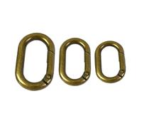 Lot de 10 mousquetons ovales en métal à Ressort, Anneaux à Pression Polyvalents for Sacs à Main, Porte-clés et Accessoires(Bronze,25mm)