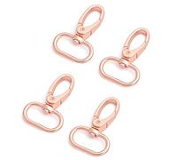 Lot de 10 mousquetons pivotants en métal or rose pour collier de chien 25 mm, rose gold, Medium