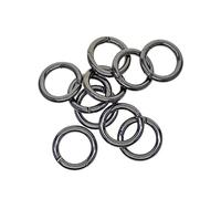 Lot de 10 mousquetons ronds à ressort de 28 mm pour porte-clés Gris fer
