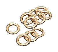 Lot de 10 mousquetons ronds à ressort pour porte-clés Doré 20 mm