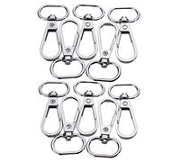 Lot de 10 mousquetons Zhiheng - Pivotants à 360° - Fermoirs en pince de homard - Idéaux pour porte-monnaie ou sacs 20mm Silver
