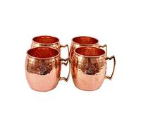Lot de 10 mules Moscou avec poignées en laiton plaquées cuivre classiques pour la maison, la cuisine, le bar pour garder les boissons froides - Fabriqué à la main - Lot de 10
