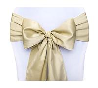 Lot de 10 n?uds de chaise en satin - 15 x 275 cm - Doré mat - Décoration de chaise pour mariage, église, jardin, décoration de mariage - P&D - 275 cm