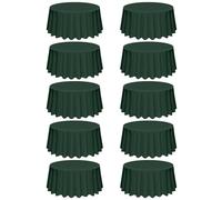Lot de 10 nappes rondes Hunter Green en polyester, 228 cm de diamètre, pour tables rondes, anti-taches et anti-plis pour fête de mariage, dîner