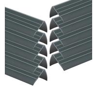 Lot de 10 Nez de marche en PVC autoadhésif 50x40mm 180cm Anthracite | Protection de bord de marche autocollante, profilé d'angle antidérapant d'escalier, bande de bordure, pose sans perçage