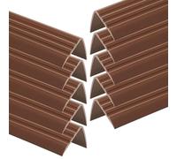 Lot de 10 Nez de marche en PVC autoadhésif antidérapant 50x40mm 150cm Brun