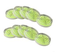 Lot de 10 niveaux à bulles ronds de 32 x 7 mm - Échelle de ligne noire verte pour étalonnage des outils