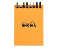 Rhodia Bloc Spiralé, Format A7, Quadrillé 5x5, Orange Dimensi...