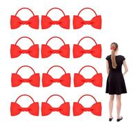 Lot de 10 nœuds à cheveux pour filles, bandeaux d'école avec nœud rouge, accessoires pour enfants, serre-tête tressés poilus, serre-tête pour la Saint-Valentin, queue de cheval, barrette kawaii pour