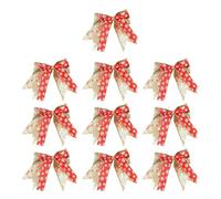 Lot de 10 nœuds de décoration de Noël en toile de jute avec papillons et arbres - Ornements festifs de vacances - 15 cm (B)