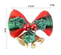 Lot de 10 Nœuds de Noël 4,5cm Tissu Polyester(1pcs) | Design festif et vert, orné de baies rouges et clochettes, pour feuilles brillantes attrayantes