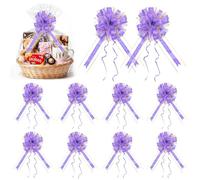 Lot de 10 nœuds de Noël à tirer, 24 cm x 40 cm pour emballage de cadeaux, nœud d'anniversaire pour paniers cadeaux, grand nœud pour voiture (couleur : T)