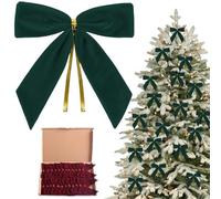 Lot de 10 nœuds de sapin de Noël en velours avec pince à cheveux, nœud en velours vintage pour décoration de Noël, avec pinces crocodiles pour femme (09)