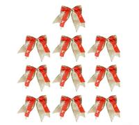 Lot de 10 nœuds décoratifs pour sapin de Noël en tissu pour décoration saisonnière, parfaits pour les magasins et les fêtes de vacances (D)