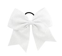 Lot de 10 nœuds élastiques à paillettes for queue cheval, for enfants, grands scintillants, for pom-pom girl Pour Femmes(WHITE)