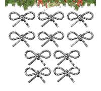 Lot de 10 nœuds en résine rouge et blanc pour décorations de Noël | Décorations d'arbre de Noël, pour table, cour, ferme, jardin, entrée, fenêtre, arrière-cour, chambre d'école