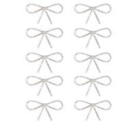 Lot de 10 nœuds en strass à paillettes - Nœud classique amovible pour talons, accessoires de chaussures, épingles à vêtements, accessoires pour cheveux, décoration de mariage, Plastique