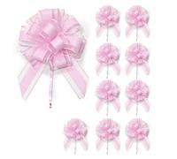Lot de 10 nœuds roses de 15,2 cm pour emballage cadeau, décorations de fête, bouquet de fleurs et panier, cadeaux de mariage, anniversaire, décorations de sapin de Noël