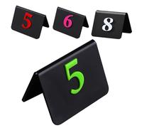 Lot de 10 numéros de table en acrylique noir 1-10/11-20/20-31... Numéros de table de tente en plastique - Numériques 3D, numéros de table autoportants numérotés double face pour fête de mariage et