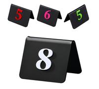 Lot de 10 numéros de table en acrylique noir 1-10/11-20/20-31... Numéros de table en plastique - Numéros de table 3D numérotés double face autoportants pour fête de mariage et événements (blanc, 21-30