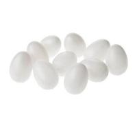 Lot de 10 Oeufs de Pâques plastique blanc hau...