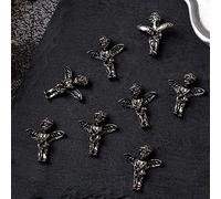 Lot de 10 ongles 3D Halloween Art Gothique Crâne Vintage Squelette Art Bijoux Artisanat