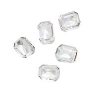 Lot de 10 ongles en forme de cœur, rectangulaires, en cristal, bijoux nobles, décoration artistique pour ongles en acrylique