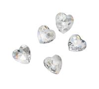 Lot de 10 ongles en forme de cœur, rectangulaires, en cristal, bijoux nobles, décoration artistique pour ongles en acrylique