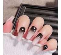 Lot de 10 ongles longs en forme de cercueil faits à la main - Couleurs contrastées brillantes - Décoration d'ongles élégante pour femmes et filles (19334-M)