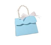 Lot de 10 ou 20 boîtes à bonbons avec poignées et nœuds, idéales for un mariage, une fête d'anniversaire cadeau Noël Pour InvitéS - Mariage, BaptêMe(Blue,20pcs)