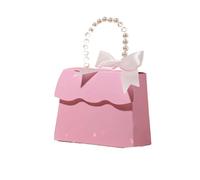 Lot de 10 ou 20 boîtes à bonbons avec poignées et nœuds, idéales for un mariage, une fête d'anniversaire cadeau Noël Pour InvitéS - Mariage, BaptêMe(Pink,10pcs)