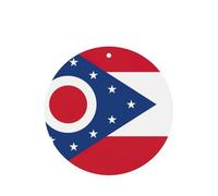 Lot de 10 ou 24 cartes de parfum rondes à suspendre avec drapeau de l'État de l'Ohio - Lavande - Décoration d'intérieur - Pour voiture