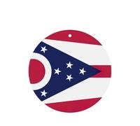 Lot de 10 ou 24 cartes de parfum rondes à suspendre avec drapeau de l'État de l'Ohio - Lavande - Décoration d'intérieur - Pour voiture