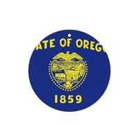 Lot de 10 ou 24 cartes de parfum rondes à suspendre avec drapeau de l'État de l'Oregon - Lavande - Pour décoration de voiture et d'intérieur